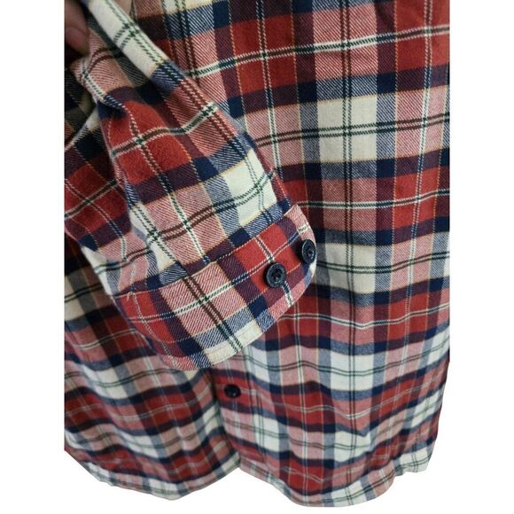 L.L. Bean Mens Traditional Fit L-Tall Plaid Flannel Shirt vintage fleece lined - Picture 3 of 10